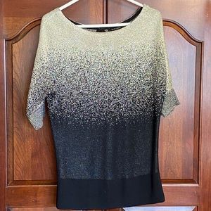 White House Black Market Black/Gold Sweater